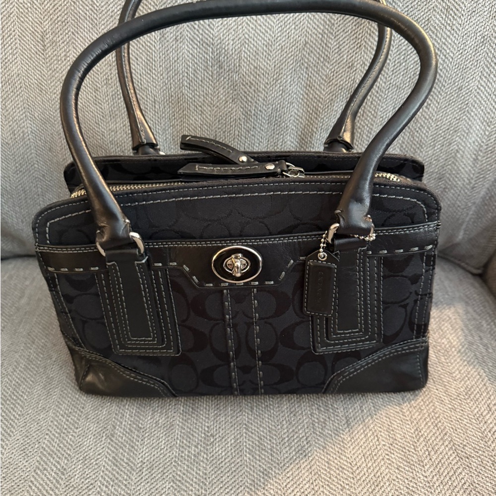 Coach Black Signature Satchel